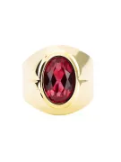 Кольцо Винтаж украшения Рубин 14-кв Желтое золото vrc296y